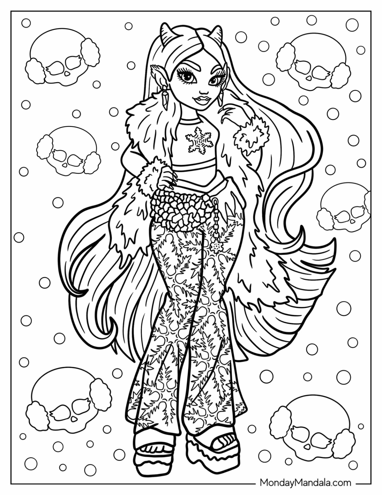 Monster high coloring pages free pdf printables