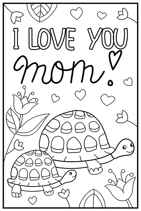 Mothers day coloring pages set of floral printable off