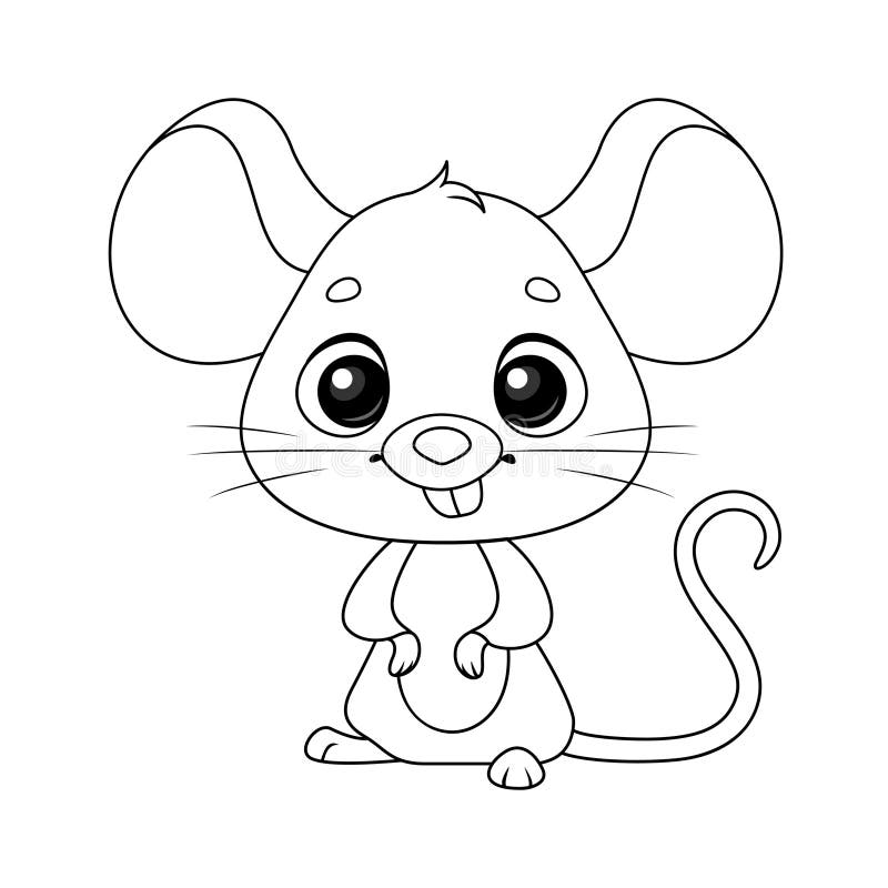 Cute mouse animal coloring page cartoon vector illustration stock vector