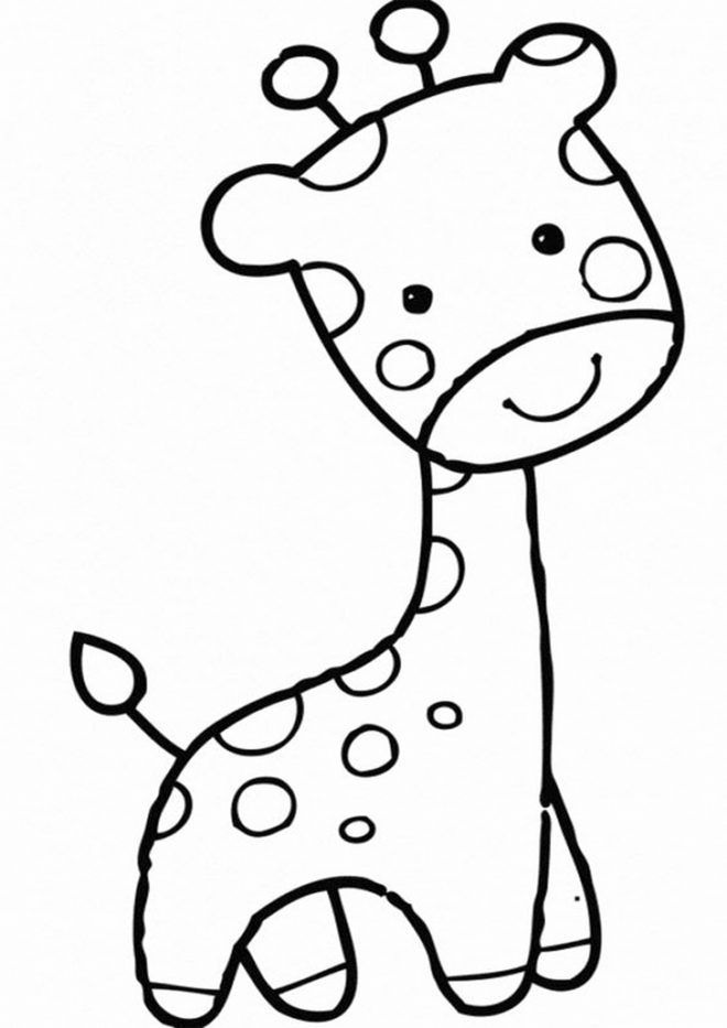 Free easy to print baby animal coloring pages giraffe coloring pages easy animal drawings cartoon giraffe
