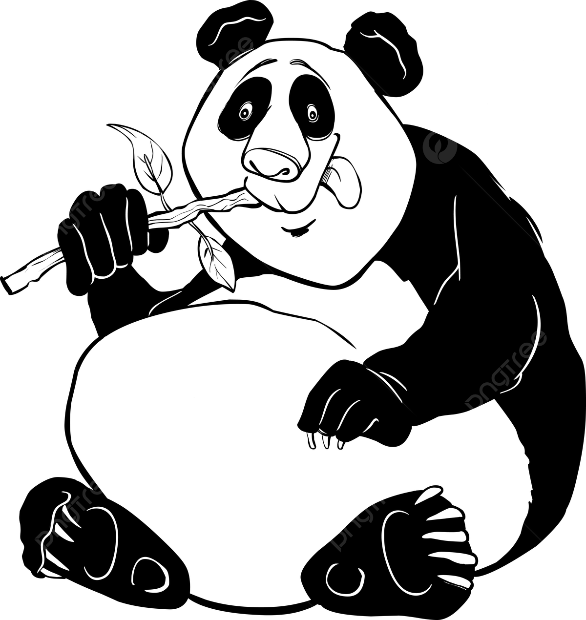Panda bear coloring page cute smile page photo background and picture for free download