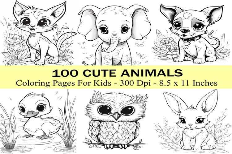 Cute animals coloring pages for kids