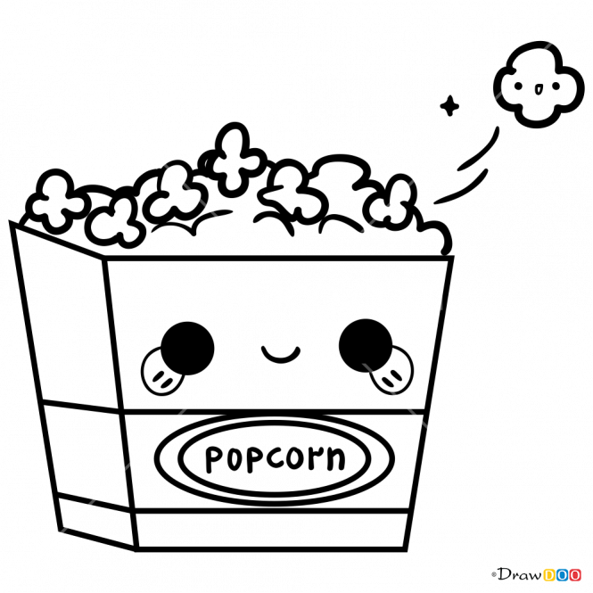 Kawaii popcorn drawing download