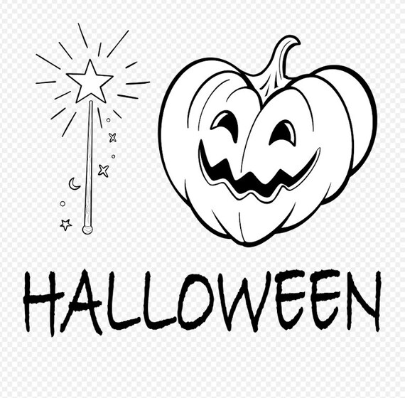 Cute i love halloweencolor pagemagic wandpumpkin heart svg halloween cut file halloween cricut cute halloween clip art printable png