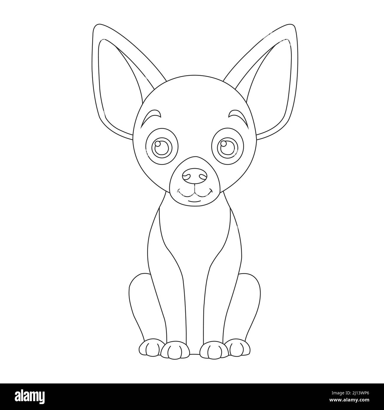 Cute puppy dog outline coloring page for kids animal coloring book cartoon vector illustration stock vector image art