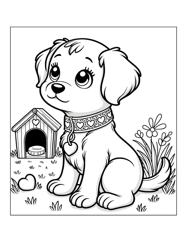 Free puppy coloring pages for kids