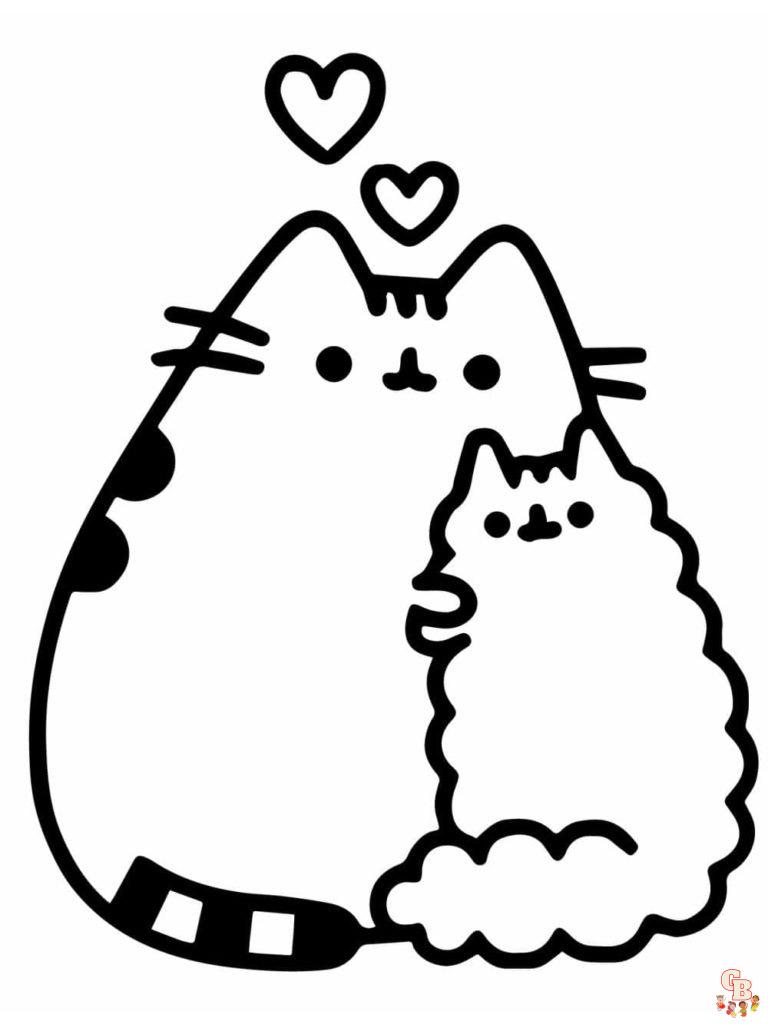 Pusheen coloring pages free printable
