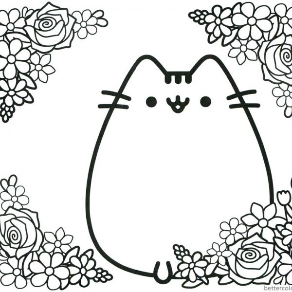 Pusheen coloring pages cute dinosaur hat