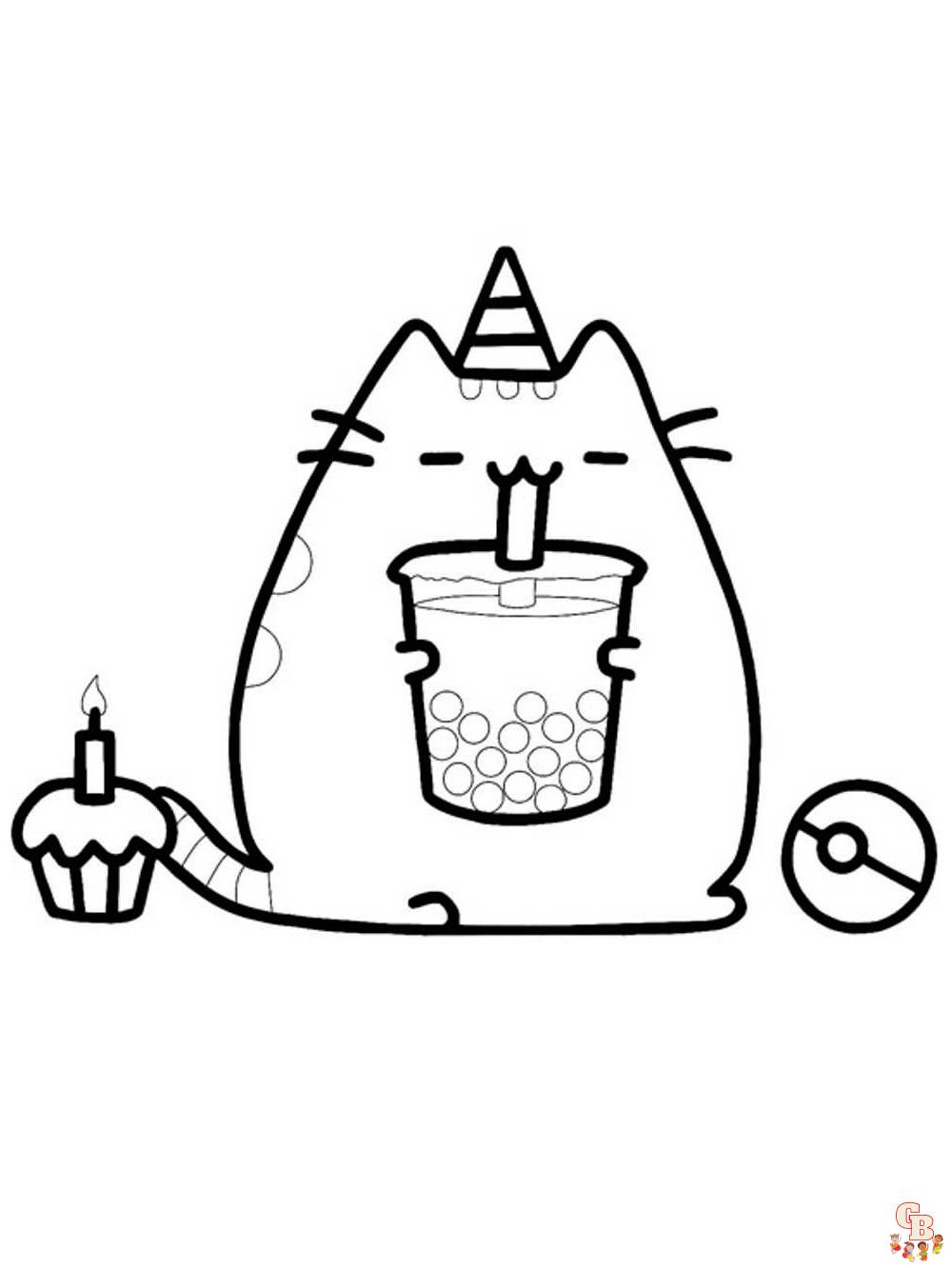 Pusheen coloring pages free printable