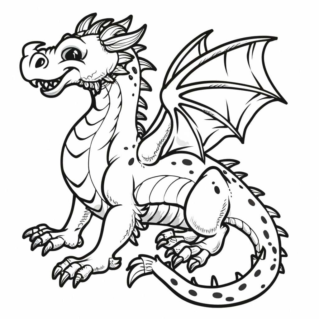 Best cute realistic dragon coloring pages