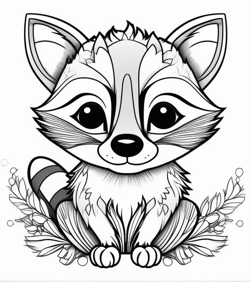 Cute red panda coloring page