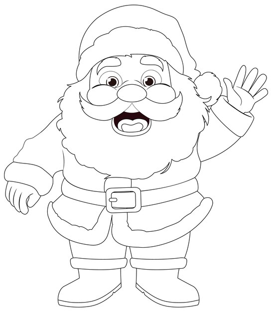 Cute animated santa claus coloring page images