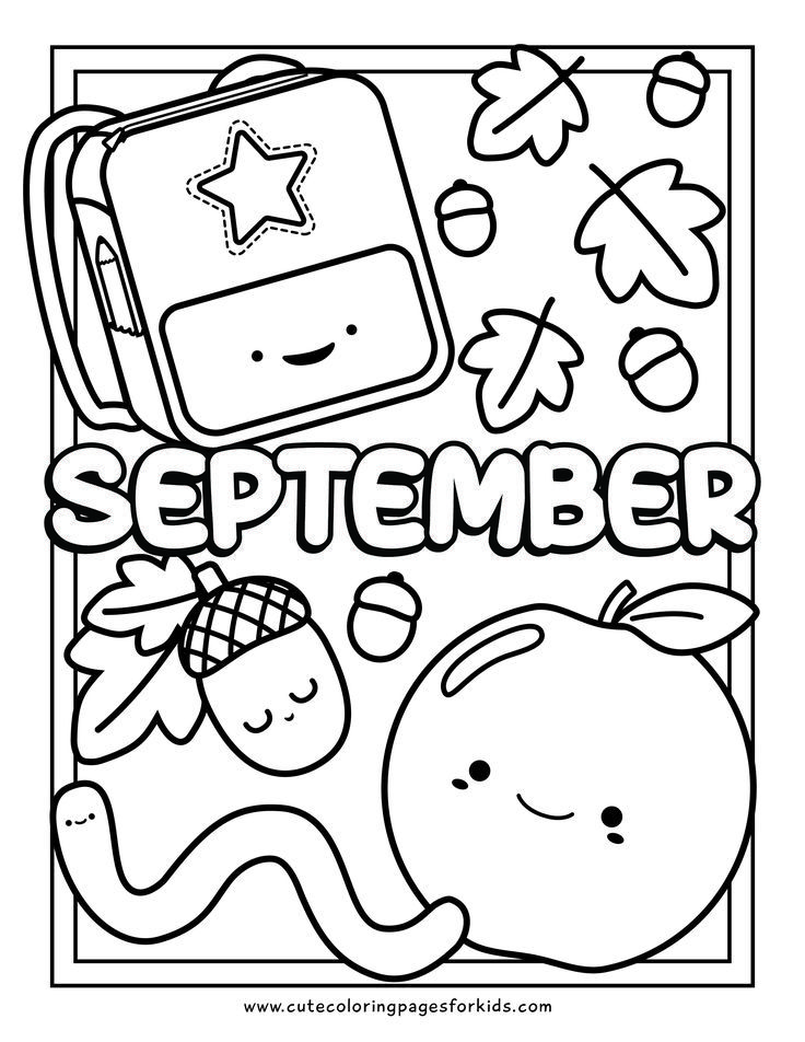 Cute september coloring pages for kids free pdf printable cute coloring pages preschool coloring pages kindergarten coloring pages