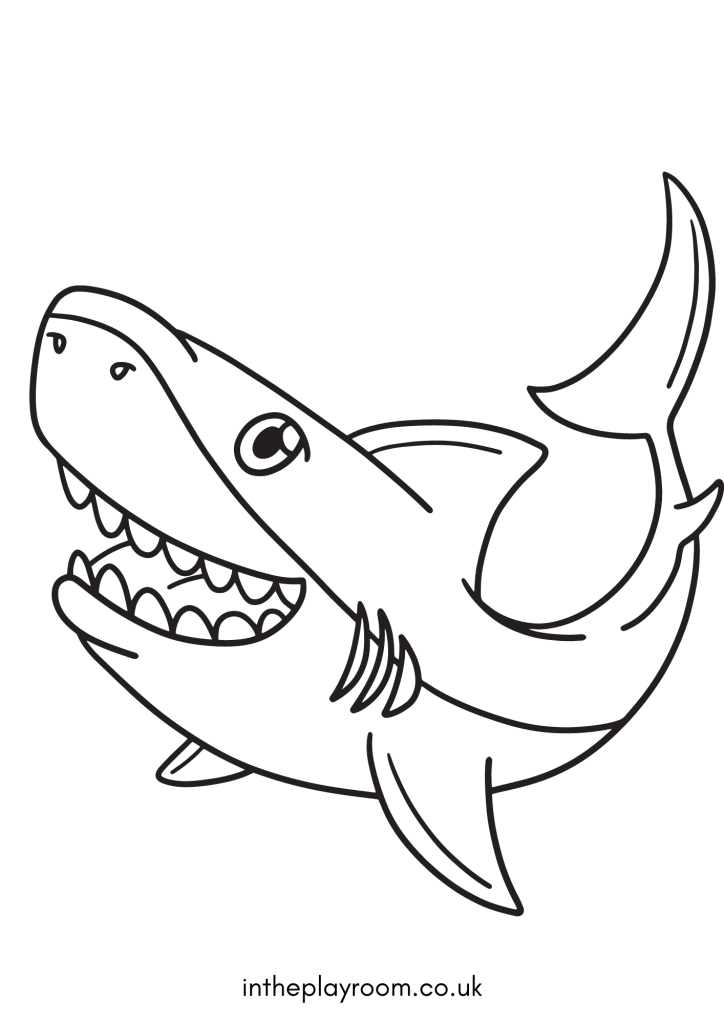 Free printable shark loring pages for kids