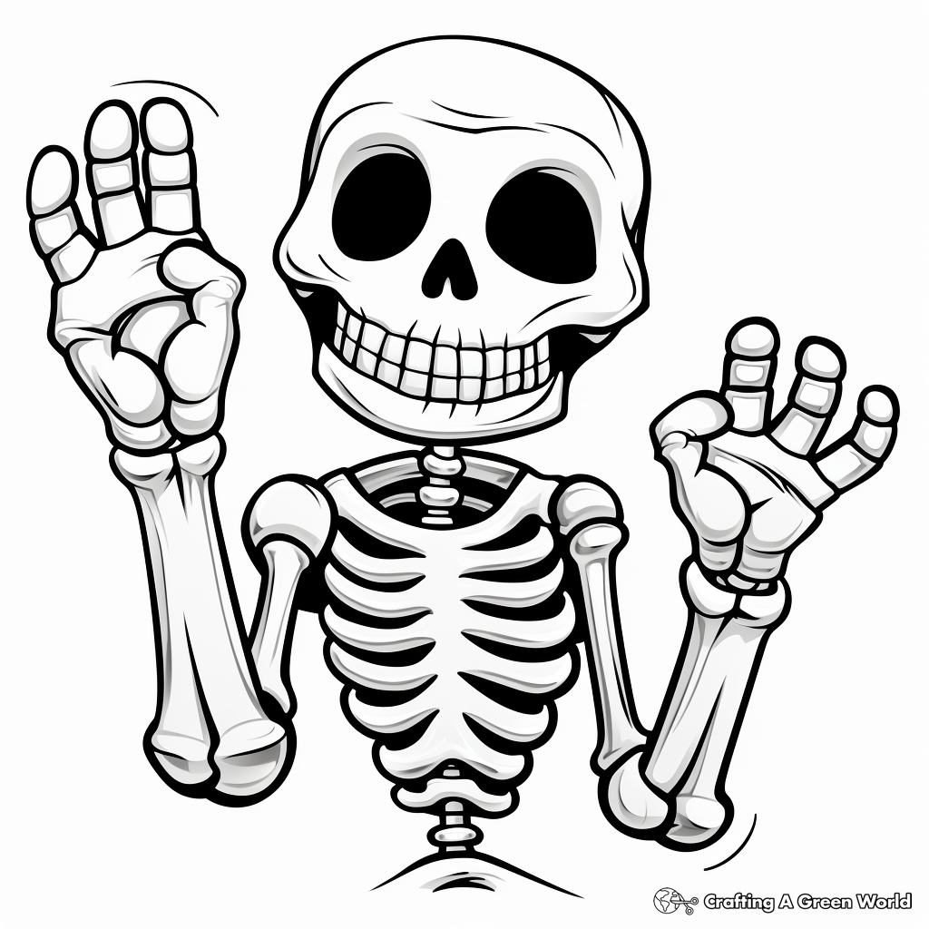 Skeleton hand coloring pages