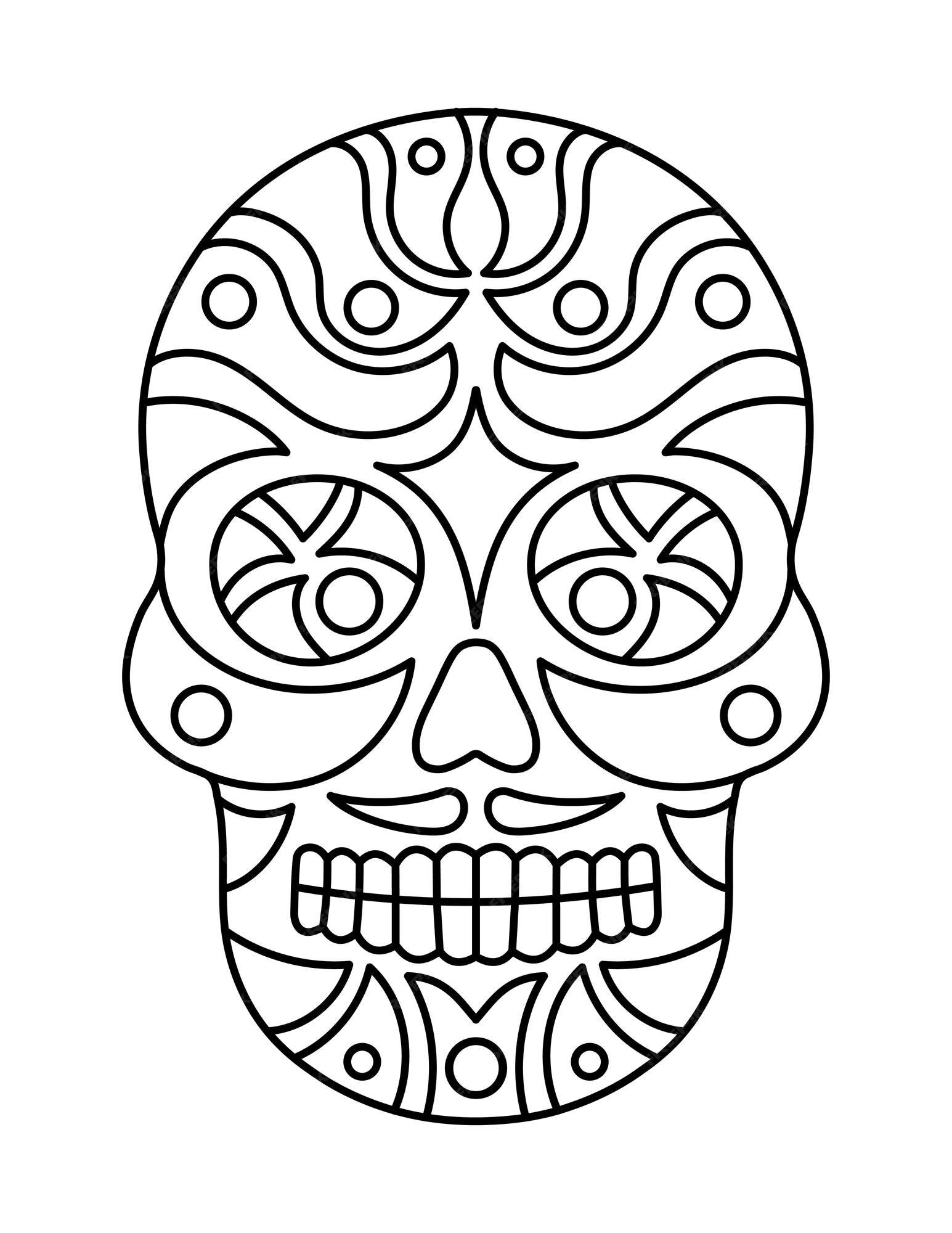 Premium vector skull coloring pages for toddlers