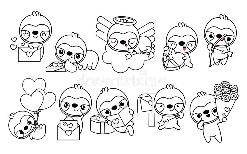 Baby sloth coloring page stock illustrations â baby sloth coloring page stock illustrations vectors clipart