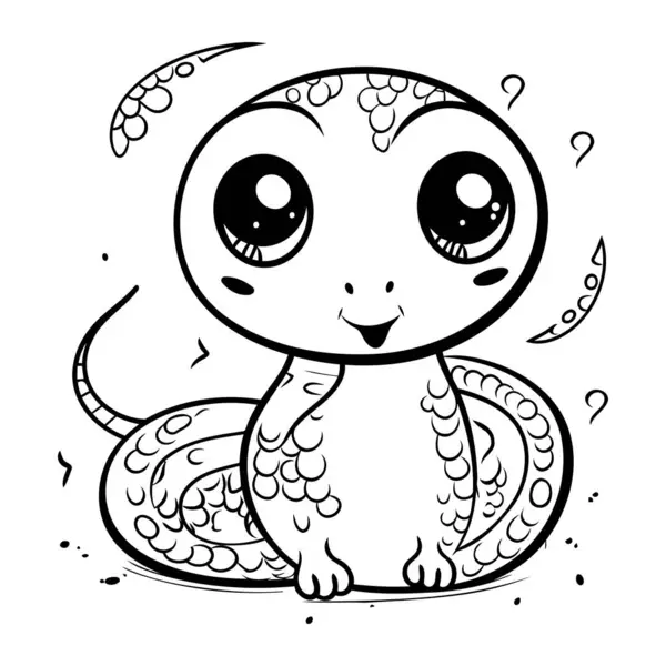 Cute cartoon snake coloring book children vector illustration stock vector by ibrandify