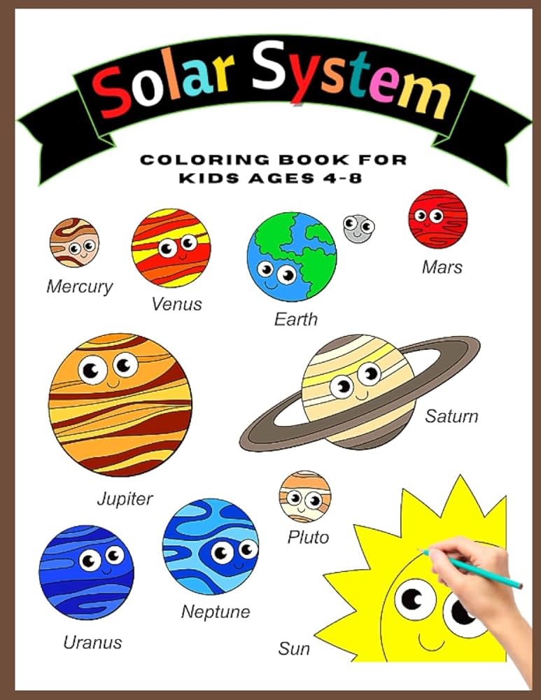 Solar system coloring book for kids ages