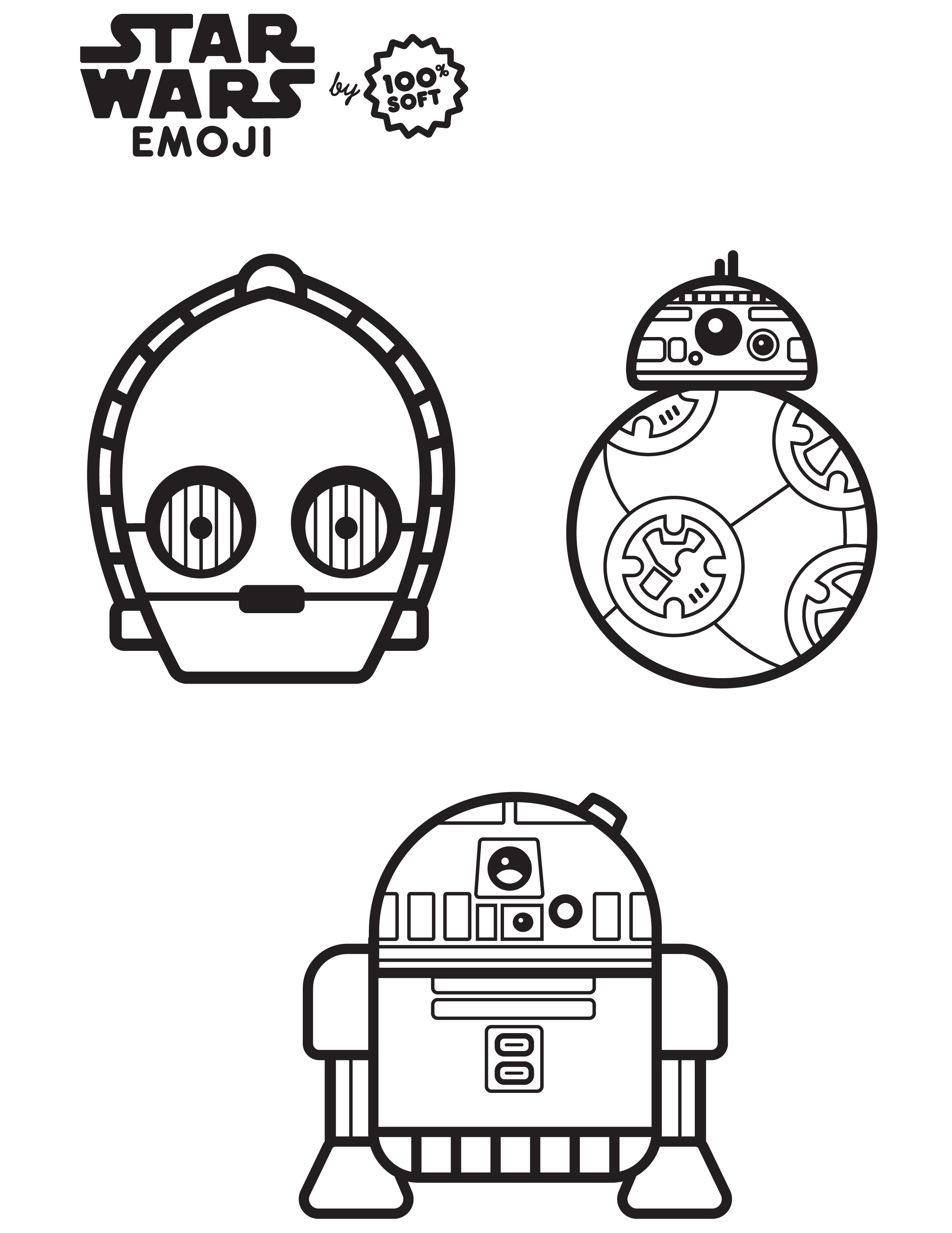 Star wars emoji coloring page
