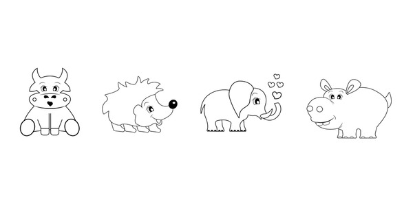 Hundred childrens colouring stencil royalty