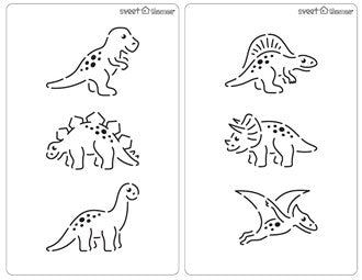 Dinosr cute stencil pk â across the board cake decorating