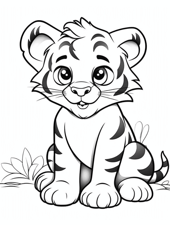 Tiger coloring pages hue therapy