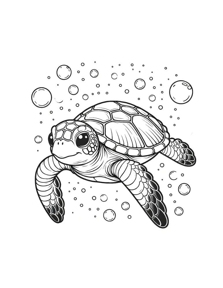 Free cute sea turtle coloring pages