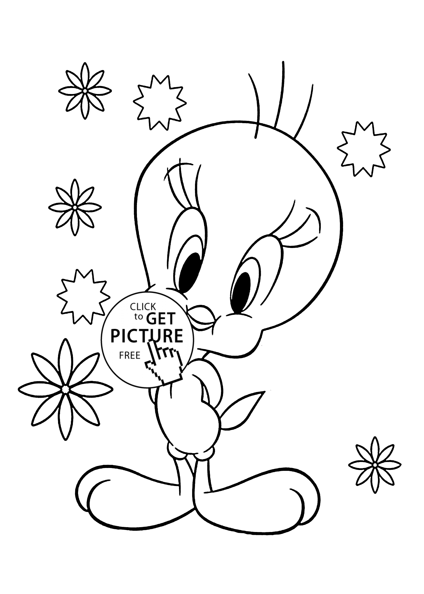 Cute tweety bird coloring pages for kids printable free bird coloring pages cartoon coloring pages coloring pages