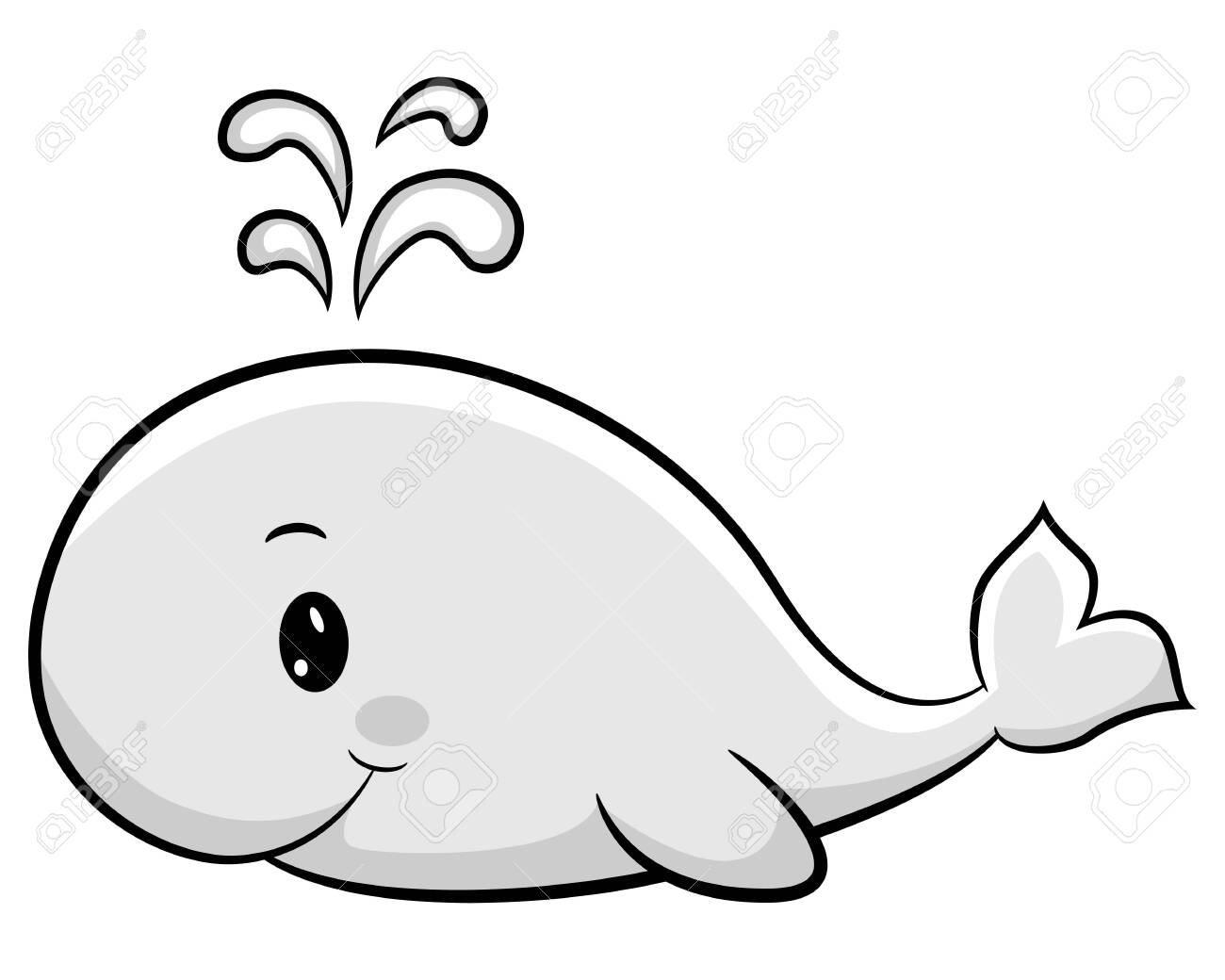 Cute whale smile cartoon simple coloring page royalty free svg cliparts vectors and stock illustration image
