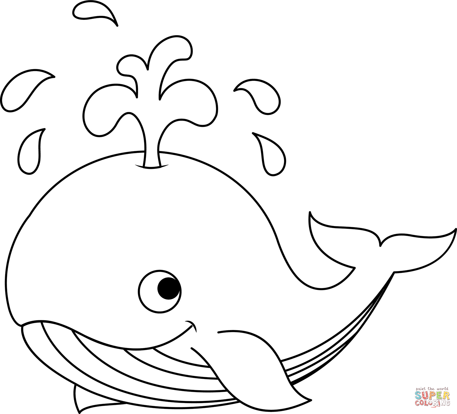 Cute whale coloring page free printable coloring pages