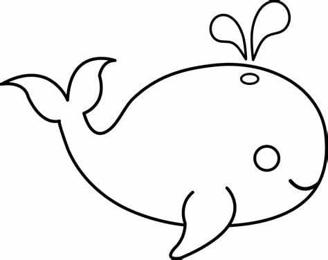 Sweet whale coloring page