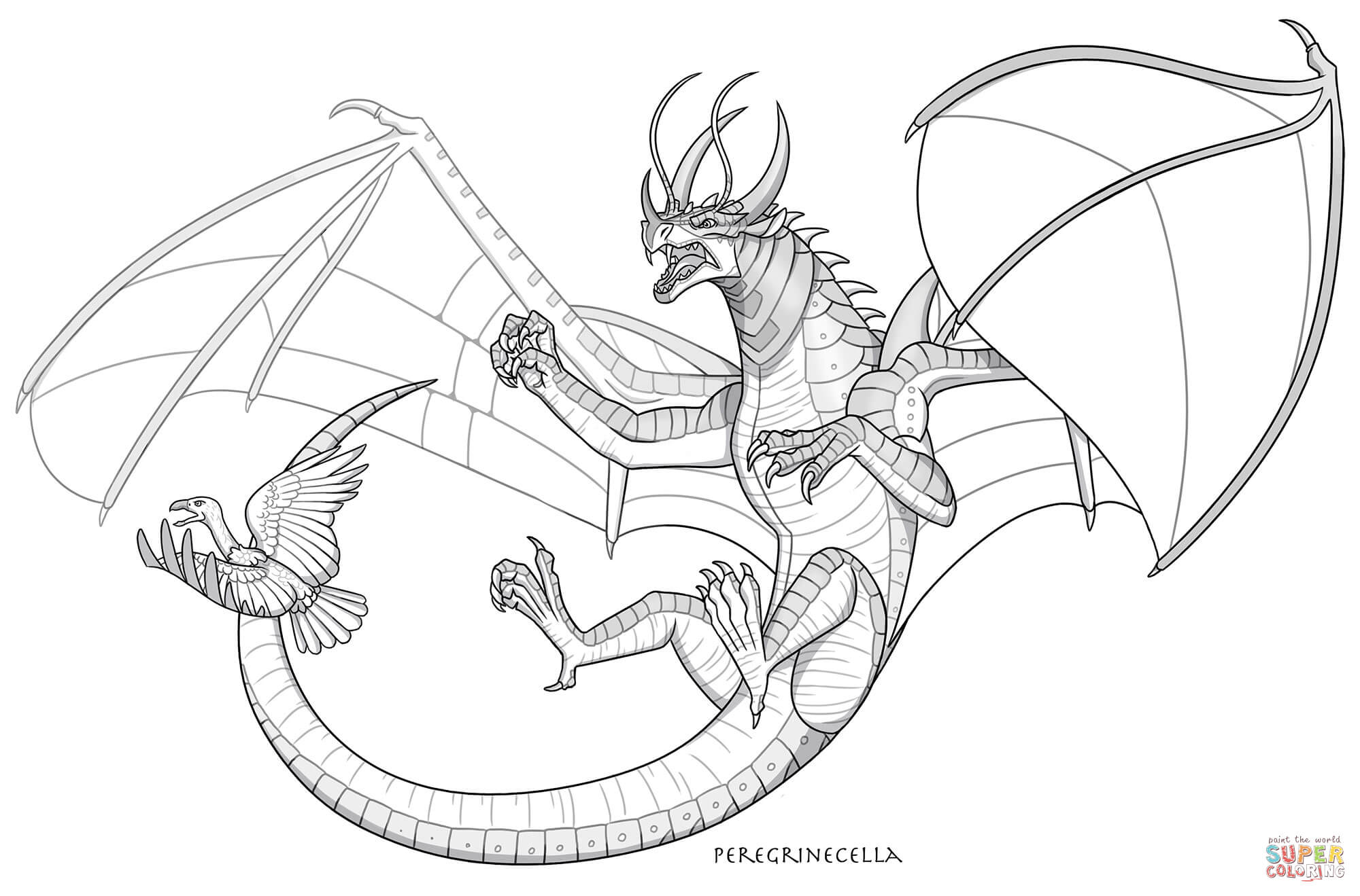 Beetlewing dragon coloring page free printable coloring pages