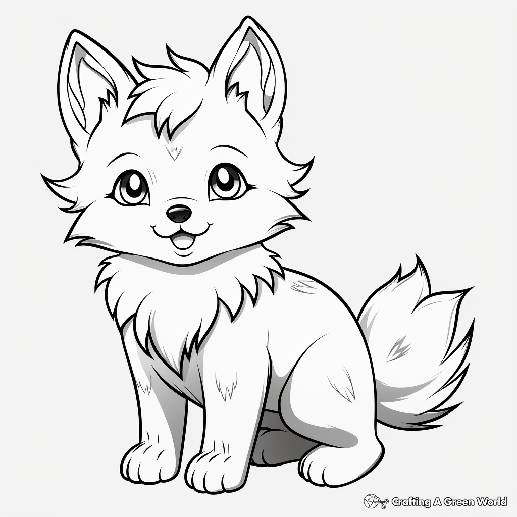 Anime wolf pup coloring pages