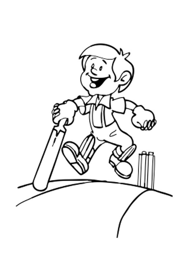 Kids playing cricket coloring page coloring pages sports coloring pages kids playing