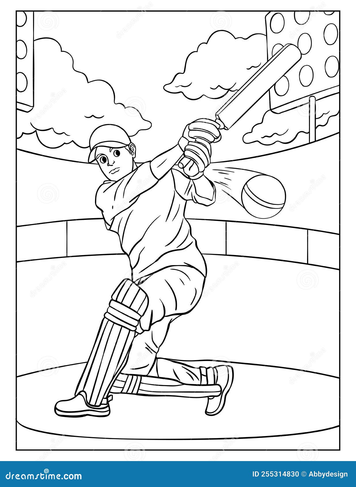 Cricket coloring stock illustrations â cricket coloring stock illustrations vectors clipart