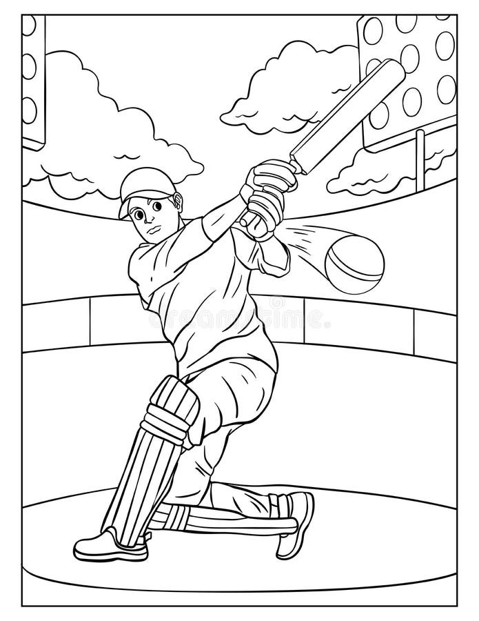 Cricket coloring stock illustrations â cricket coloring stock illustrations vectors clipart