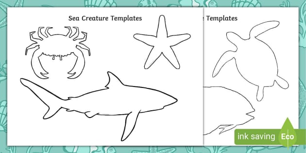 Under the sea creatures templates to cut out art resources