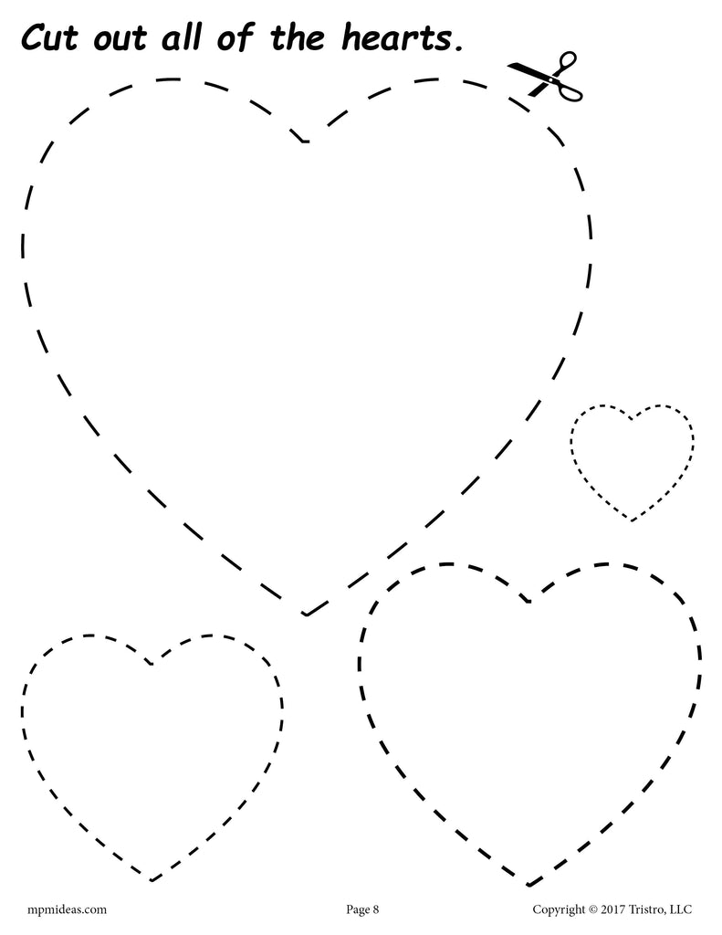 Hearts cutting worksheet
