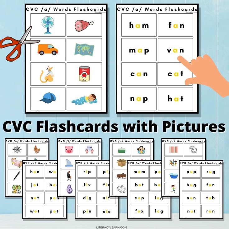 Cvc word flashcards with pictures