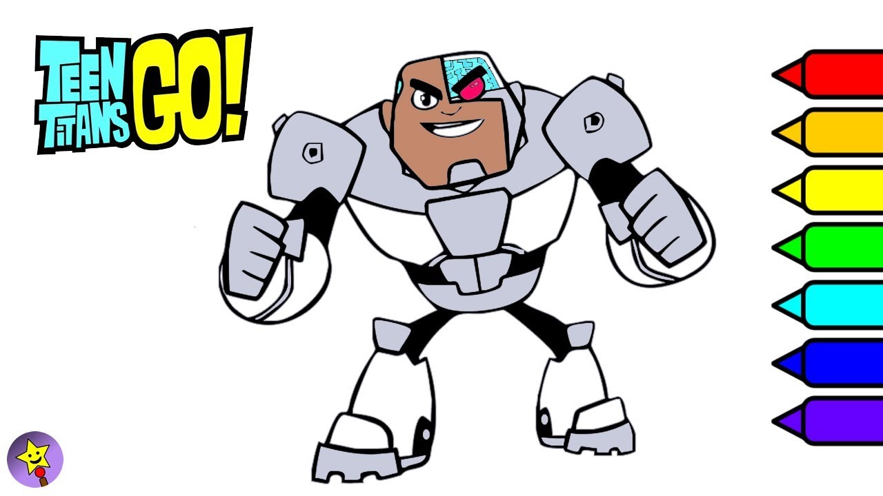 Teen titans go cyborg coloring book cyborg coloring page
