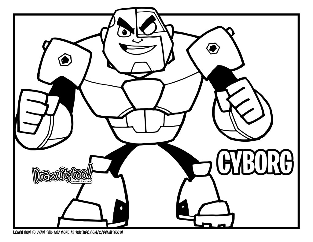 How to draw cyborg teen titans go drawing tutorial
