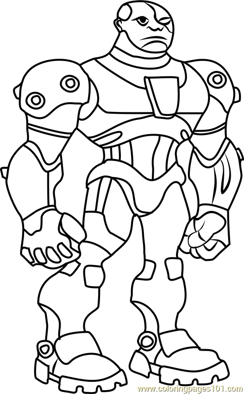 Cyborg coloring page for kids