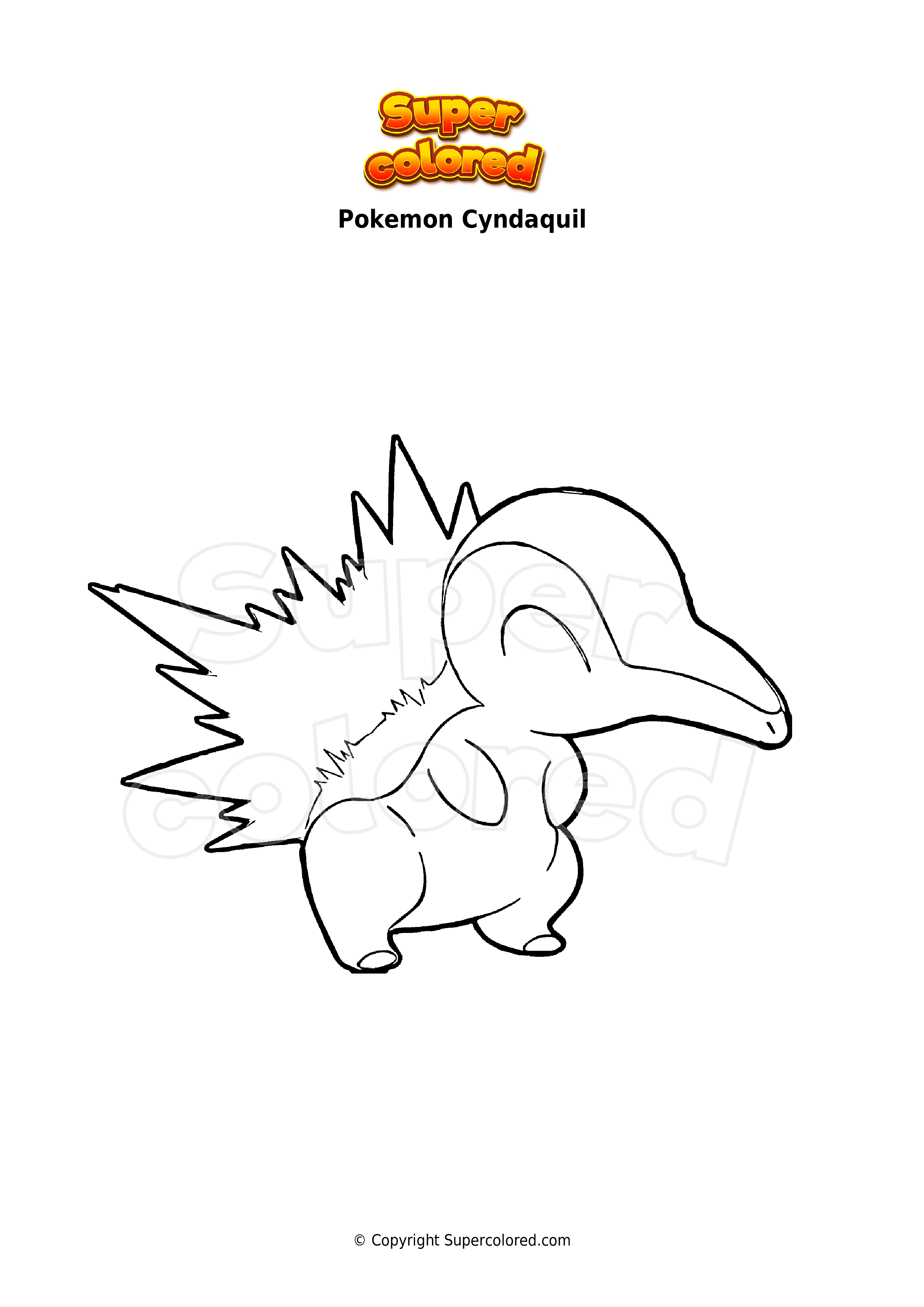 Coloring page pokemon cyndaquil