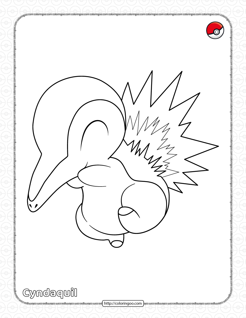 Pokemon cyndaquil coloring pages