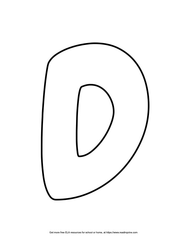 Bubble letter d free printable styles