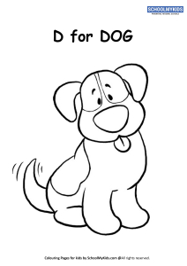 D for dog coloring page worksheet for preschoolkindergarten grade