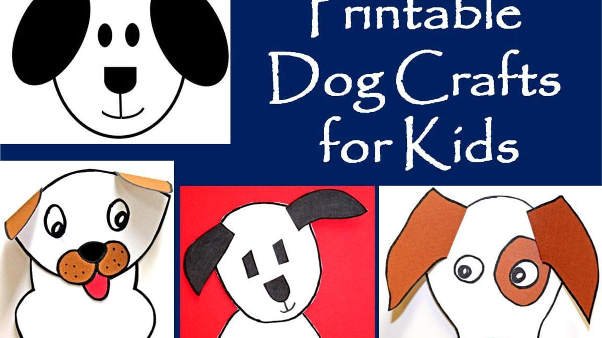 Printable dog patterns with simple shapes for kids crafts