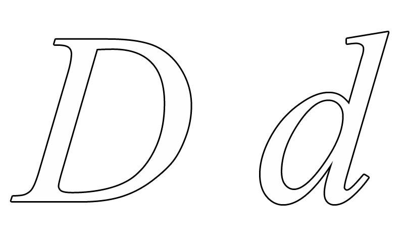 Printable coloring page of letter d