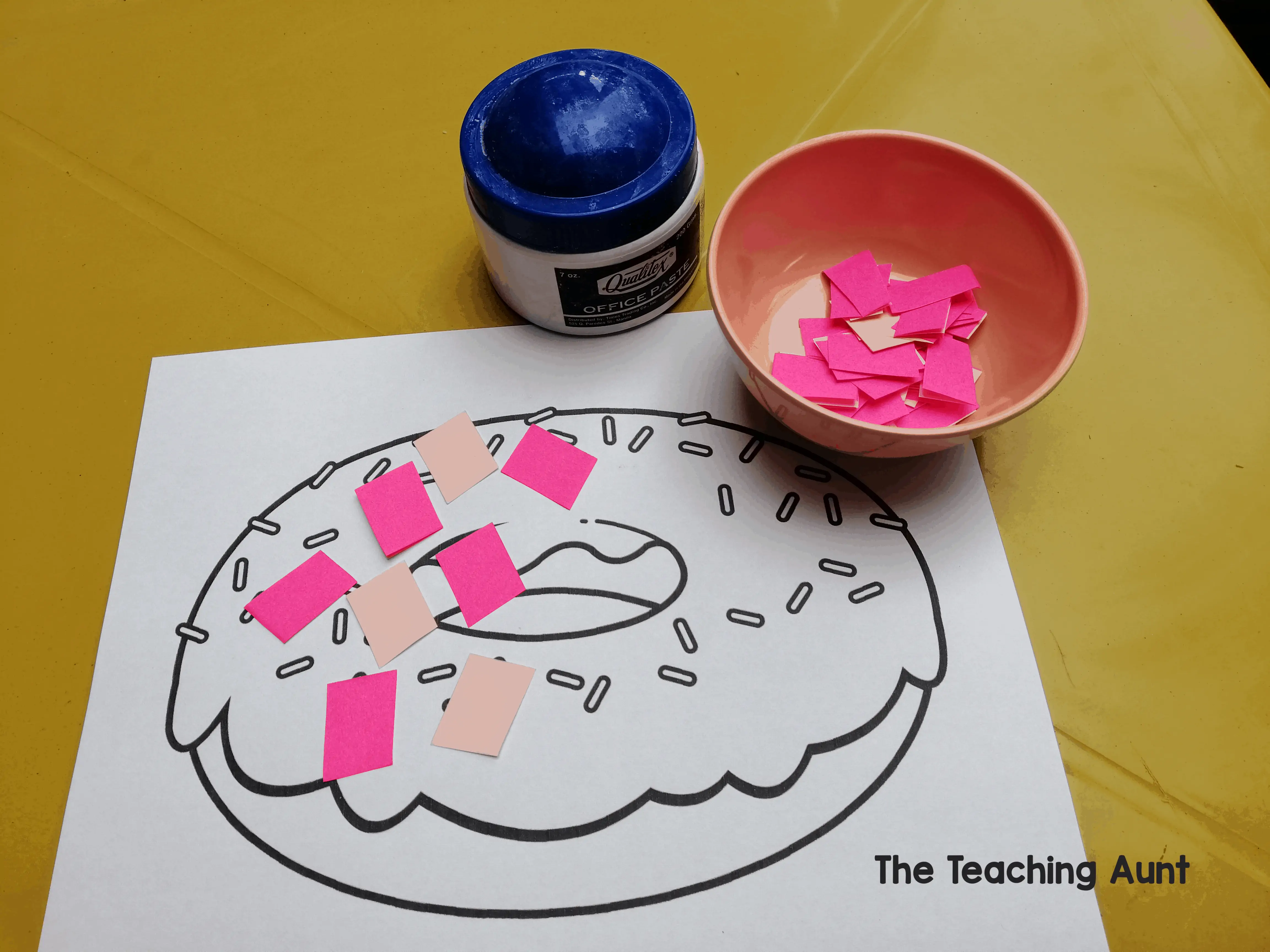 D is for doughnut paper pasting activity